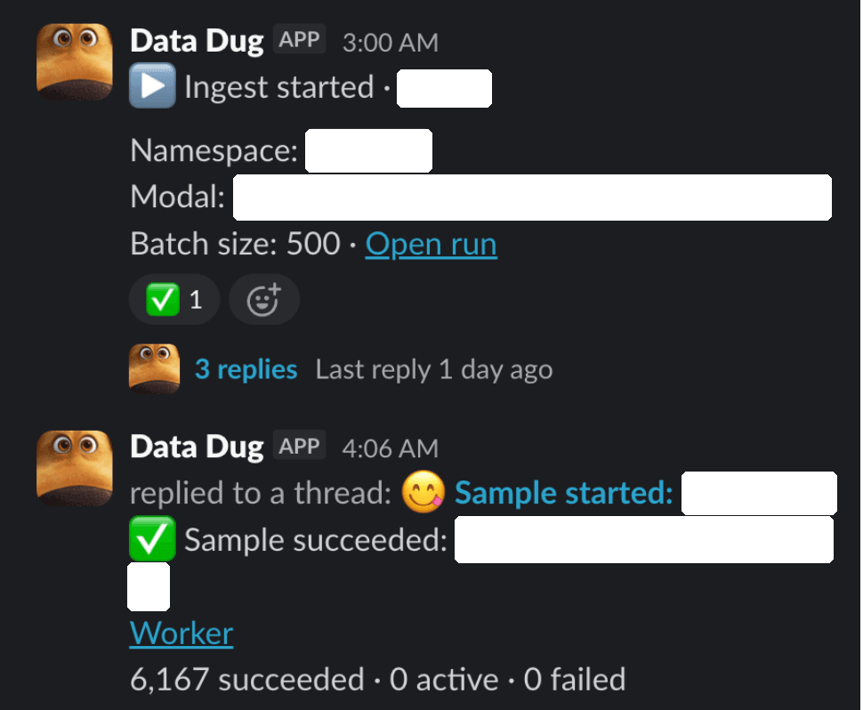 Slack notifications from our data pipeline